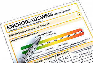 Foto Energieausweis oder Energiepass - Was ist das?<br>Ein Energieausweis, auch Energiepass genannt, ist ein Dokument, das den energetischen Zustand eines Geb�udes (z.B. Haus oder Wohnung) dokumentiert