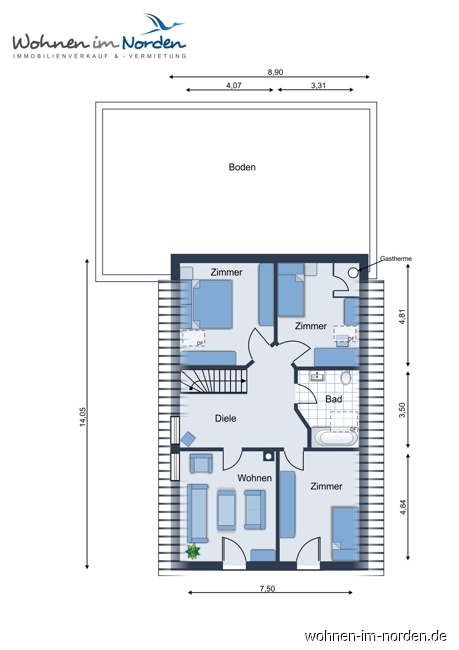 Obergeschoss Einfamilienhaus Brammer