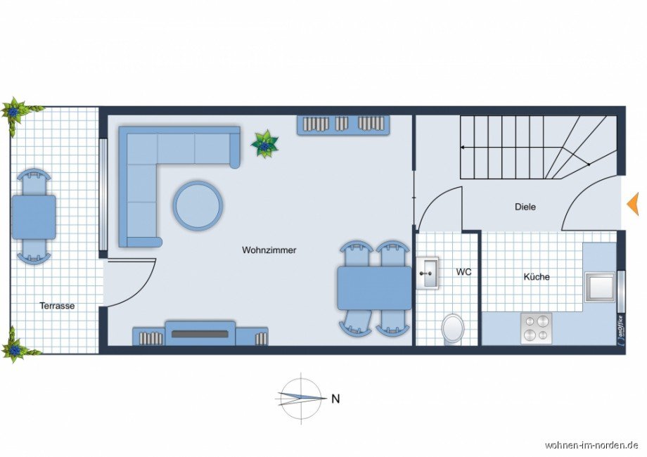 Erdgeschoss Reihenmittelhaus Hamburg / Slldorf