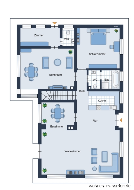 Grundriss Bungalow Hamburg / Rissen