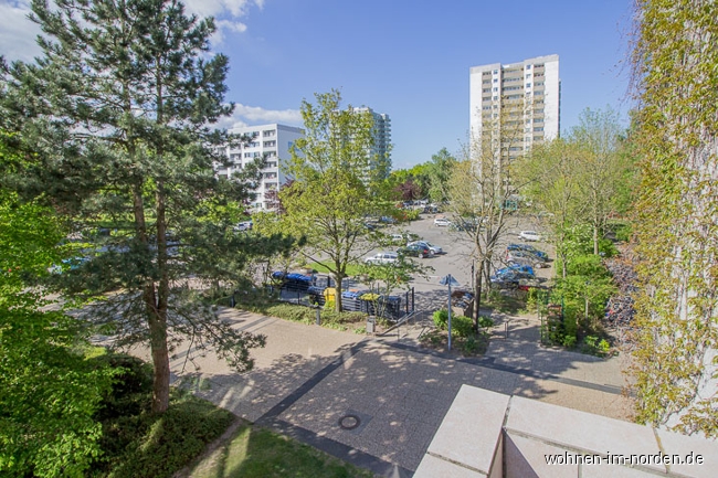 Blick zum Parkplatz Etagenwohnung Kronshagen