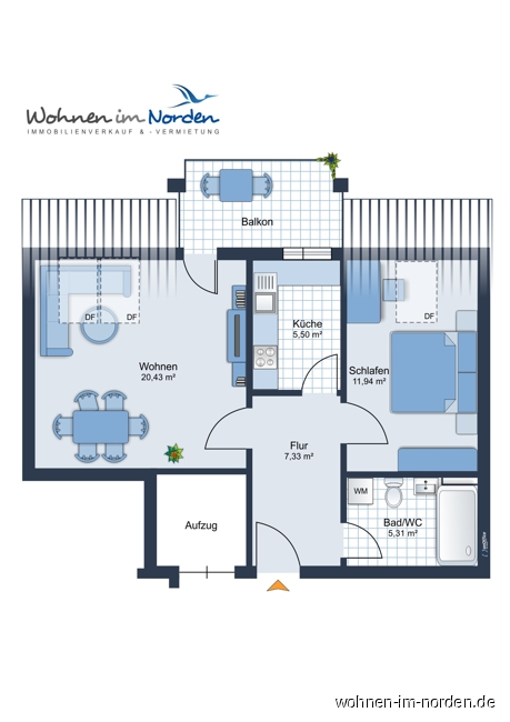 Grundriss Dachgeschosswohnung Bordesholm