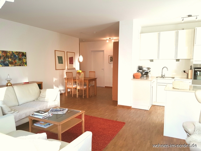 Wohn-/Essbereich mit offener Kche Etagenwohnung Kiel