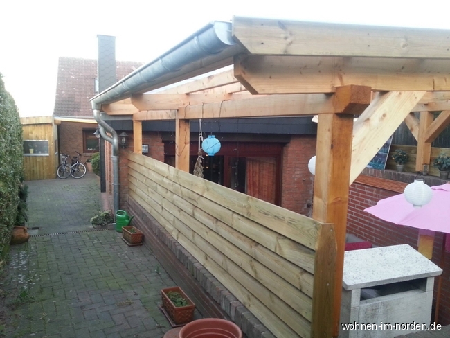 seitlich der Terrasse Doppelhaushlfte Dersau