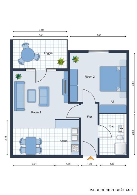 Grundriss Etagenwohnung Bordesholm