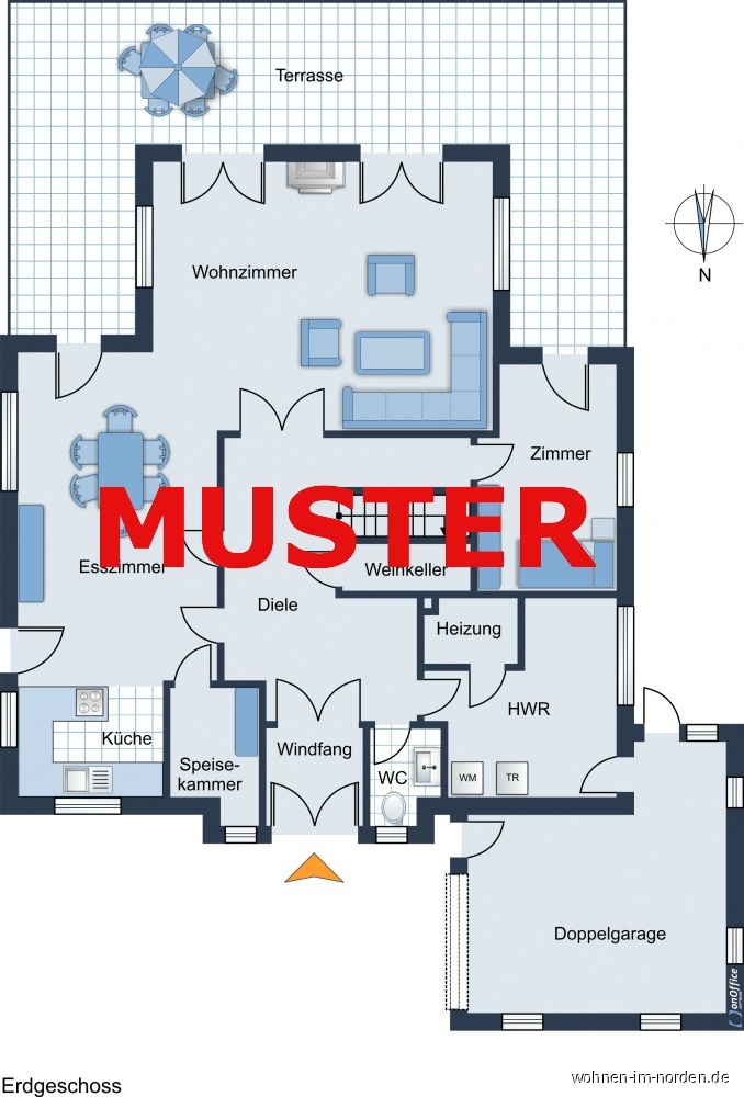 Muster Grundriss Ferienhaus Schnberg (Holstein) / Kalifornien