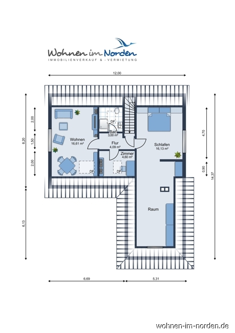 Obergeschoss Einfamilienhaus Kiel / Suchsdorf