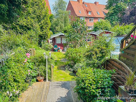 Blick in den Garten Reihenmittelhaus Kiel