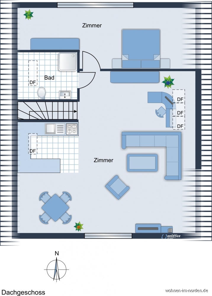 Grundriss OG Einfamilienhaus Hamburg / Rahlstedt