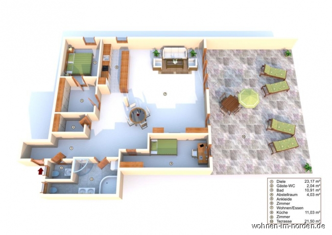 Grundriss Dachgeschosswohnung Barmstedt