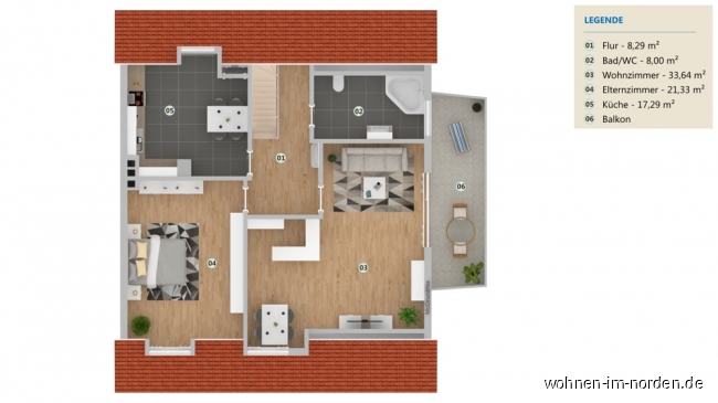 Grundriss Obergeschoss Etagenwohnung Lgerdorf