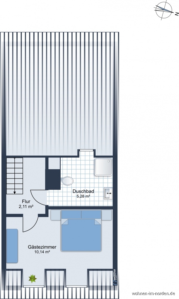Dachgeschoss Reihenmittelhaus Hamburg / Rissen