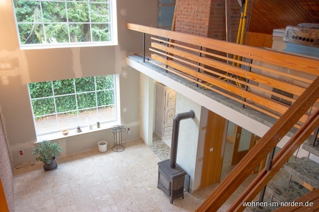 Blick von der Galerie auf die Diele Einfamilienhaus Osterrnfeld