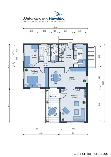 Erdgeschoss Einfamilienhaus Kiel / Suchsdorf