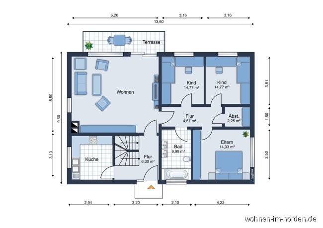 Erdgeschoss Einfamilienhaus Flintbek / Kleinflintbek