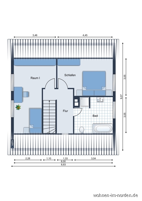Obergeschoss Einfamilienhaus Kiel / Wellingdorf