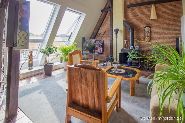 Wohnbereich Penthousewohnung Kiel / Blcherplatz
