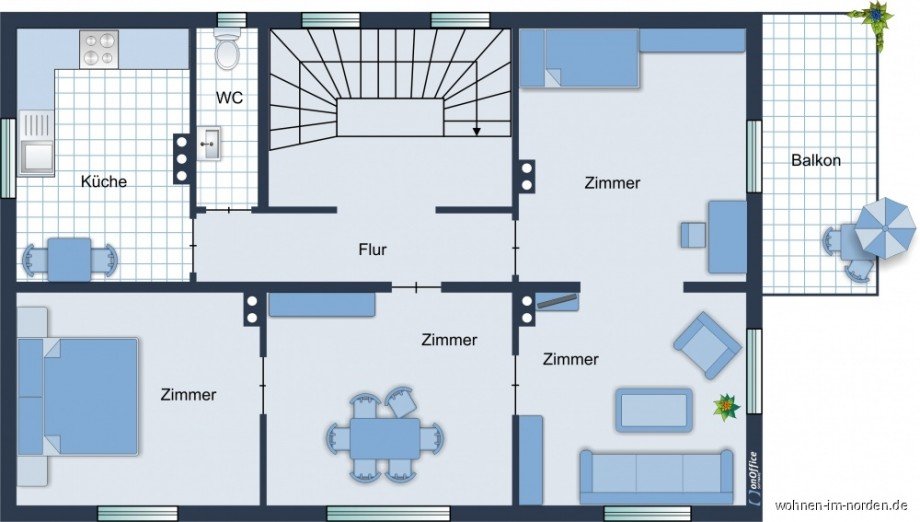 Obergeschoss Einfamilienhaus Hamburg