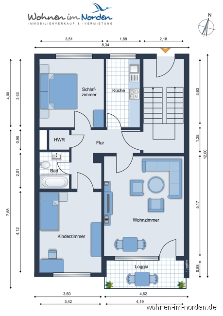 Etagen 1-3 Mehrfamilienhaus Kiel / Wik
