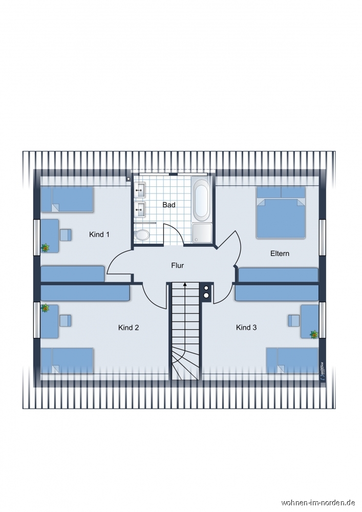 Obergeschoss Einfamilienhaus Hamburg / Rissen