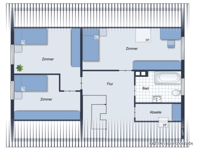 Grundriss Obergeschoss Wohngrundst�ck M�nkeberg