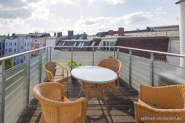 Dachterrasse Penthousewohnung Kiel / Blcherplatz