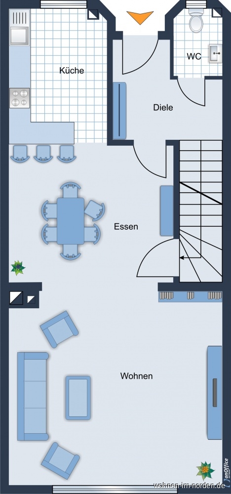 Grundriss EG Reihenmittelhaus Trittau