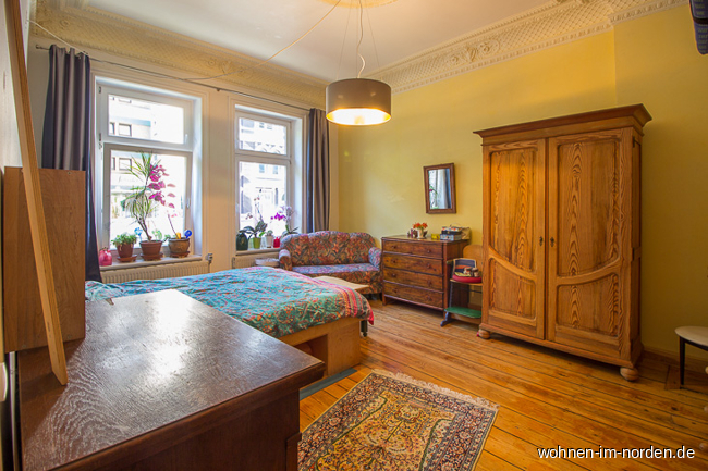 Schlafzimmer Erdgeschosswohnung Hamburg Sternschanze