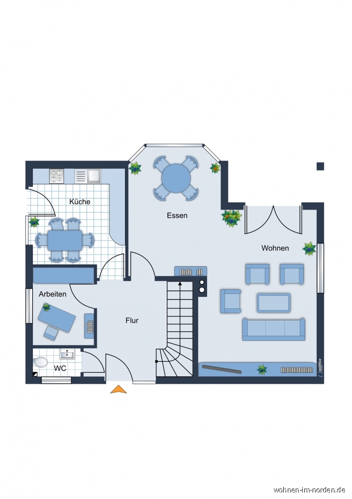 Erdgeschoss Einfamilienhaus Hamburg / Rissen