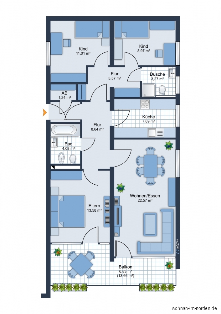  Etagenwohnung Wedel