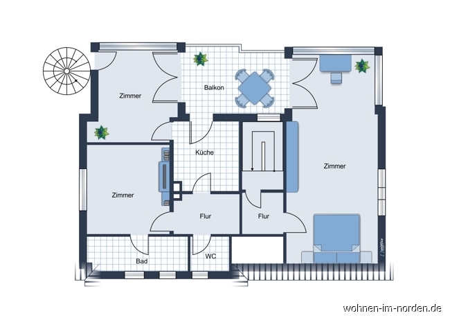 Obergeschoss Villa Hamburg / Lokstedt