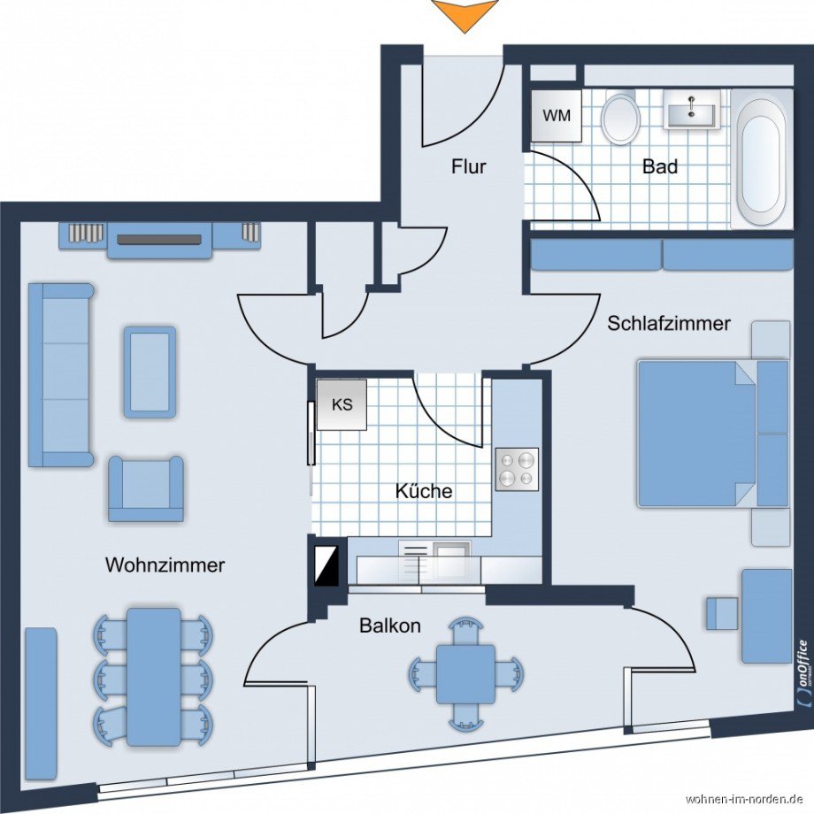 Grundriss Etagenwohnung Hamburg / Rissen