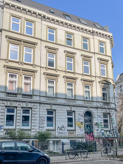 Straenansicht Erdgeschoss und Souterrain Erdgeschosswohnung Hamburg Sternschanze