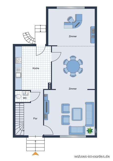 Grundriss Erdgeschoss Einfamilienhaus Kiel / Ellerbek