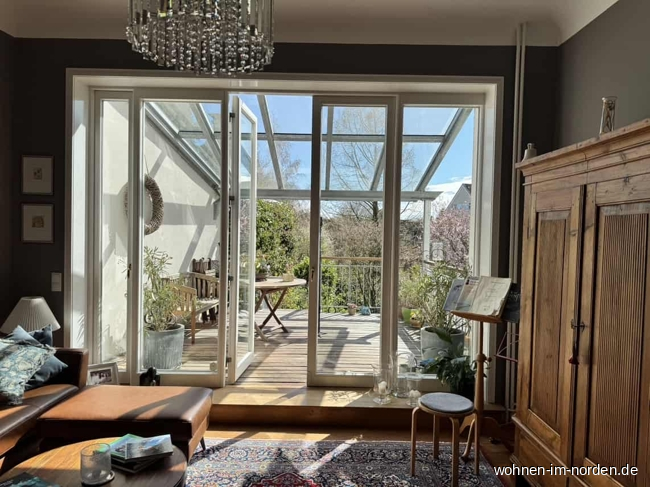 Blick zur Veranda Villa Kiel / Hassee