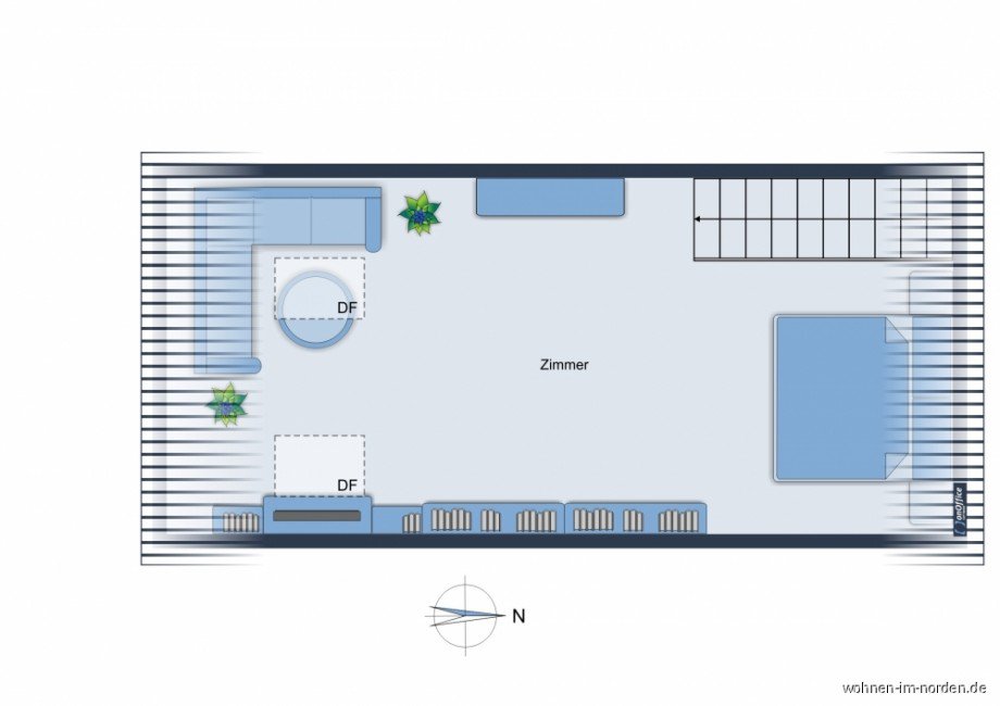 Dachzimmer Reihenmittelhaus Hamburg / Slldorf
