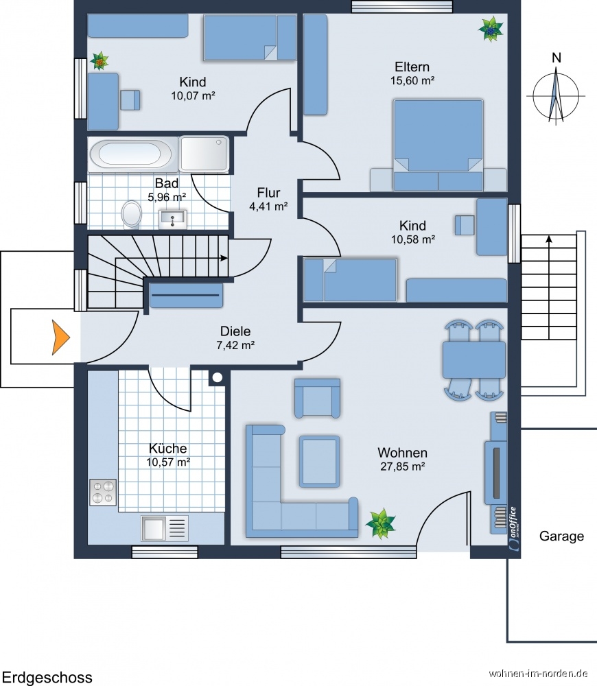 Grundriss EG Einfamilienhaus Hamburg / Rahlstedt
