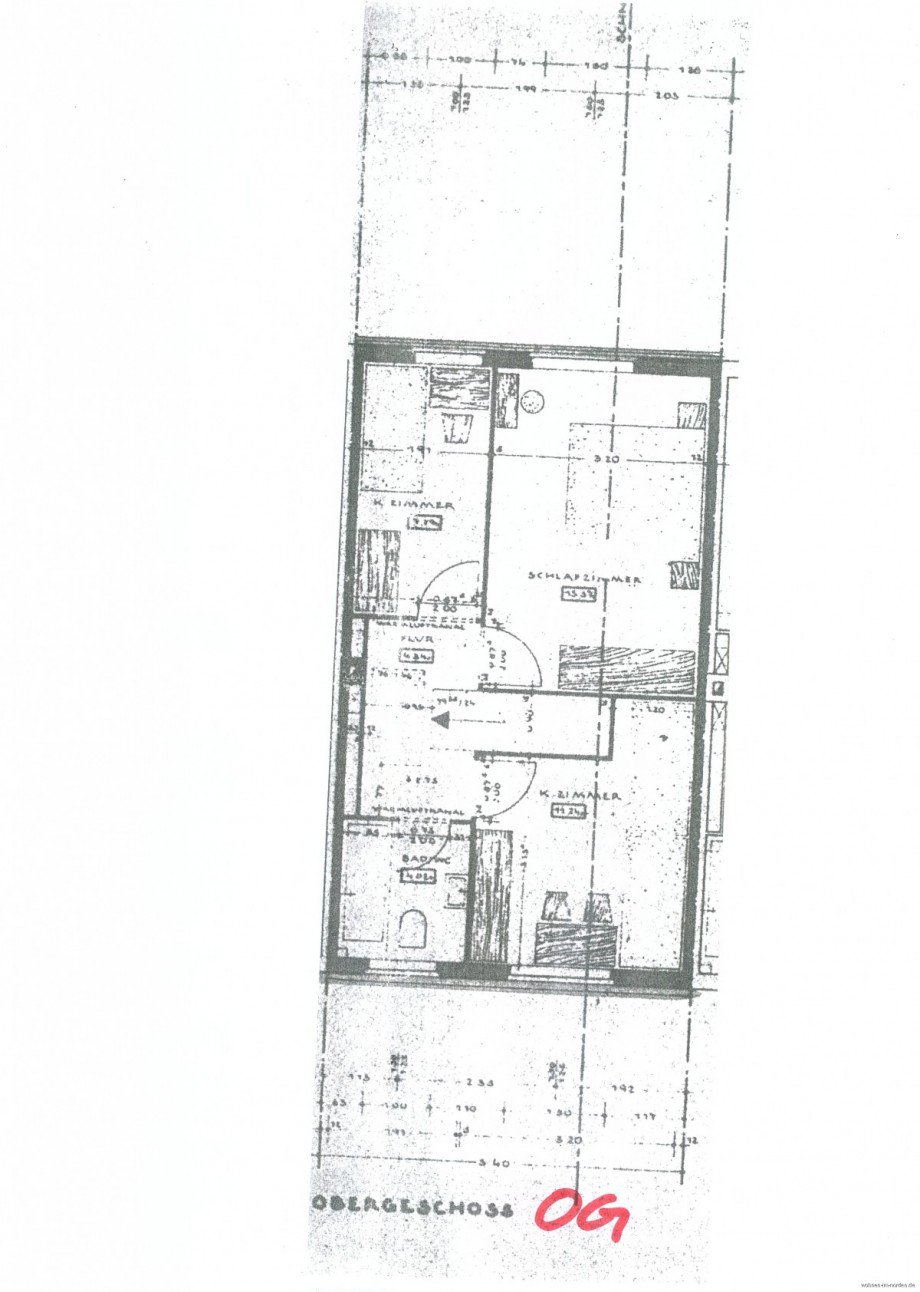 Grundriss OG Reihenmittelhaus Hamburg / Neugraben-Fischbek