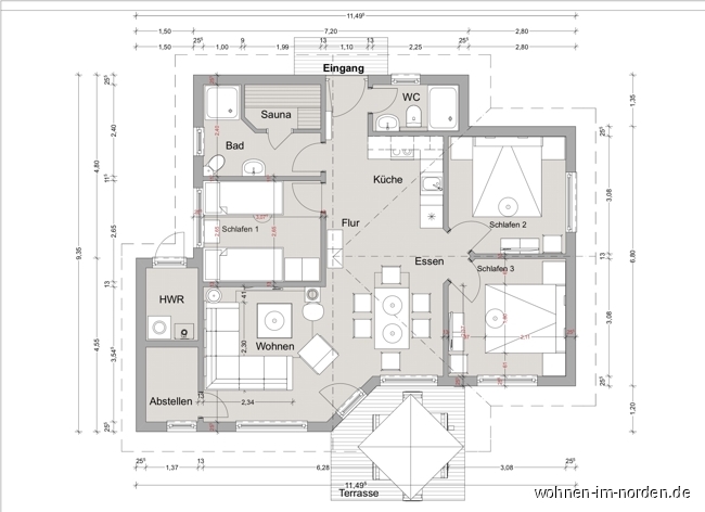 Grundriss Ferienhaus Schnberg (Holstein) / Holm