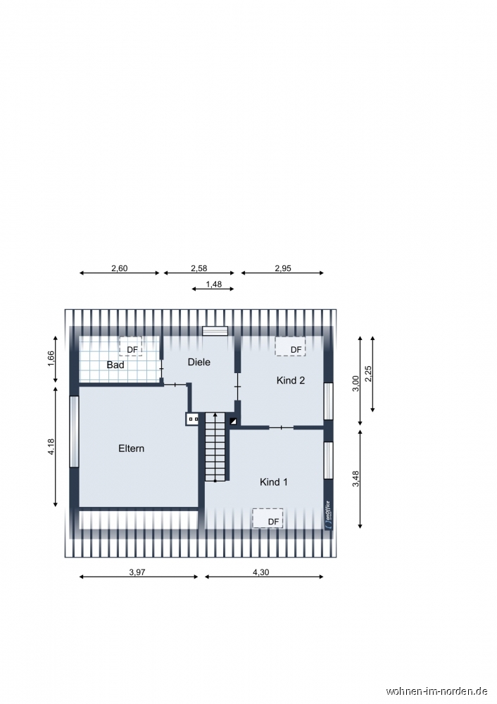 Obergeschoss (nicht mastabsgerecht) Einfamilienhaus Norderstedt / Harksheide
